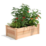 Premium Cedar Raised Garden Bed, 2' x 4' x 16.5" - Made in USA with North American