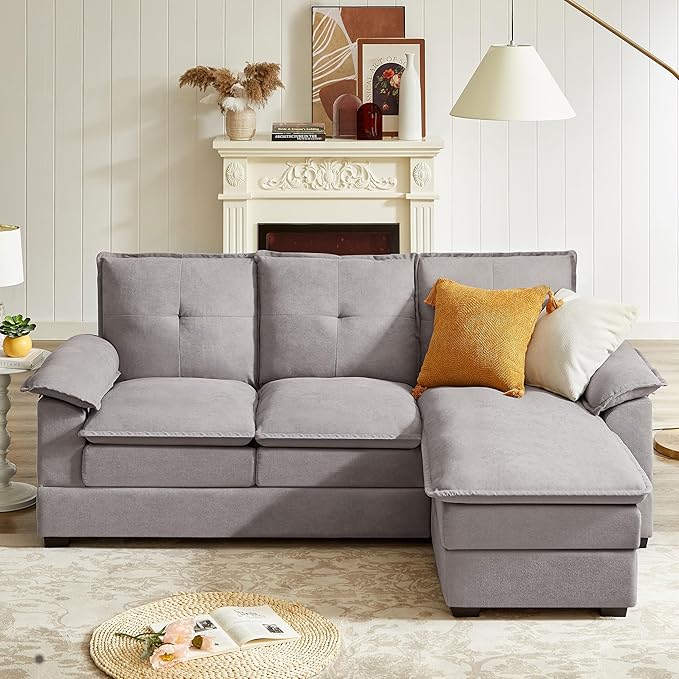 82" Convertible Sectional Sofa, L-Shaped Comfy Cloud Couch