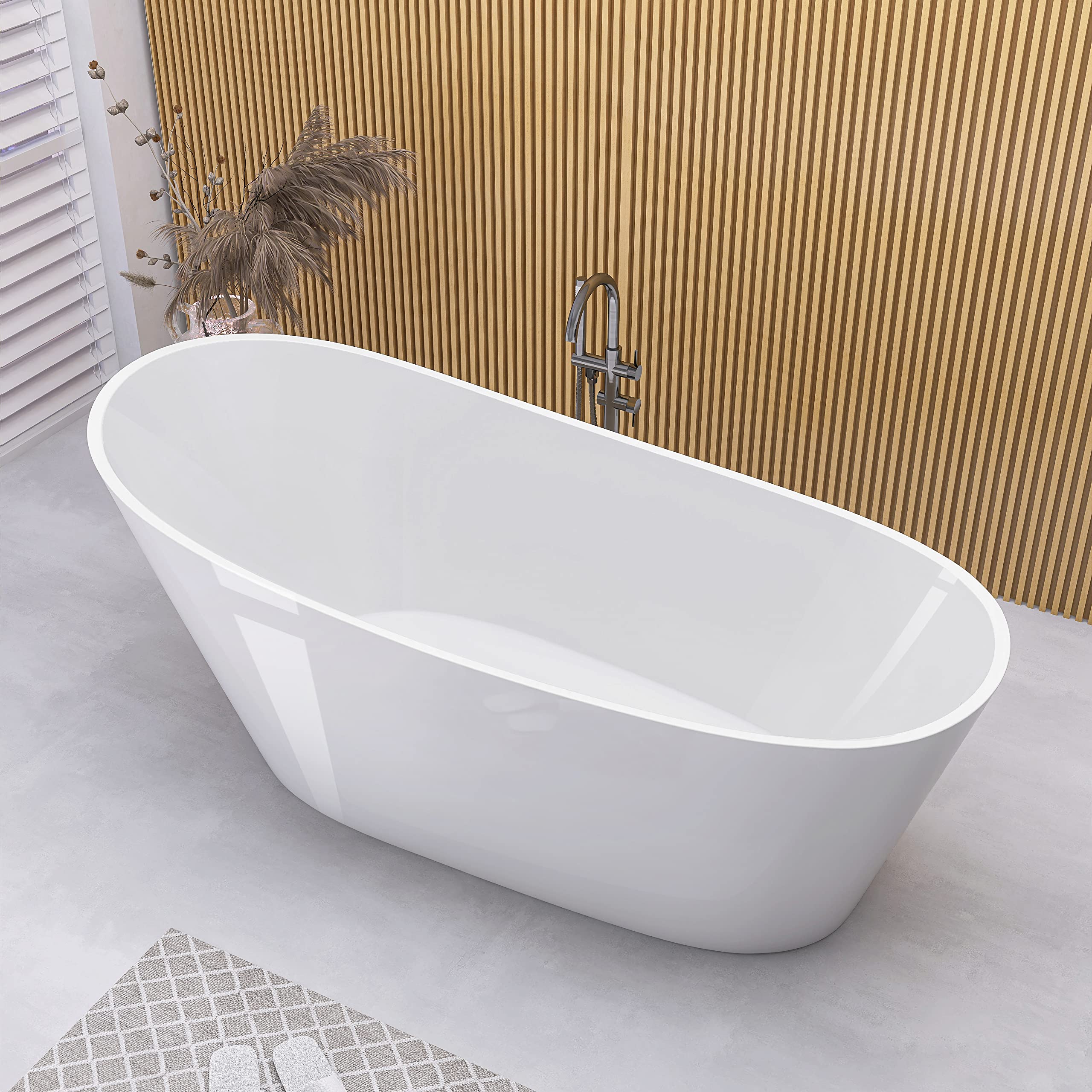 Free Standing Tub 59" Acrylic Freestanding Bathtub