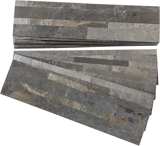 Peel and Stick Stone Overlay Kitchen Backsplash - Weathered Quartz