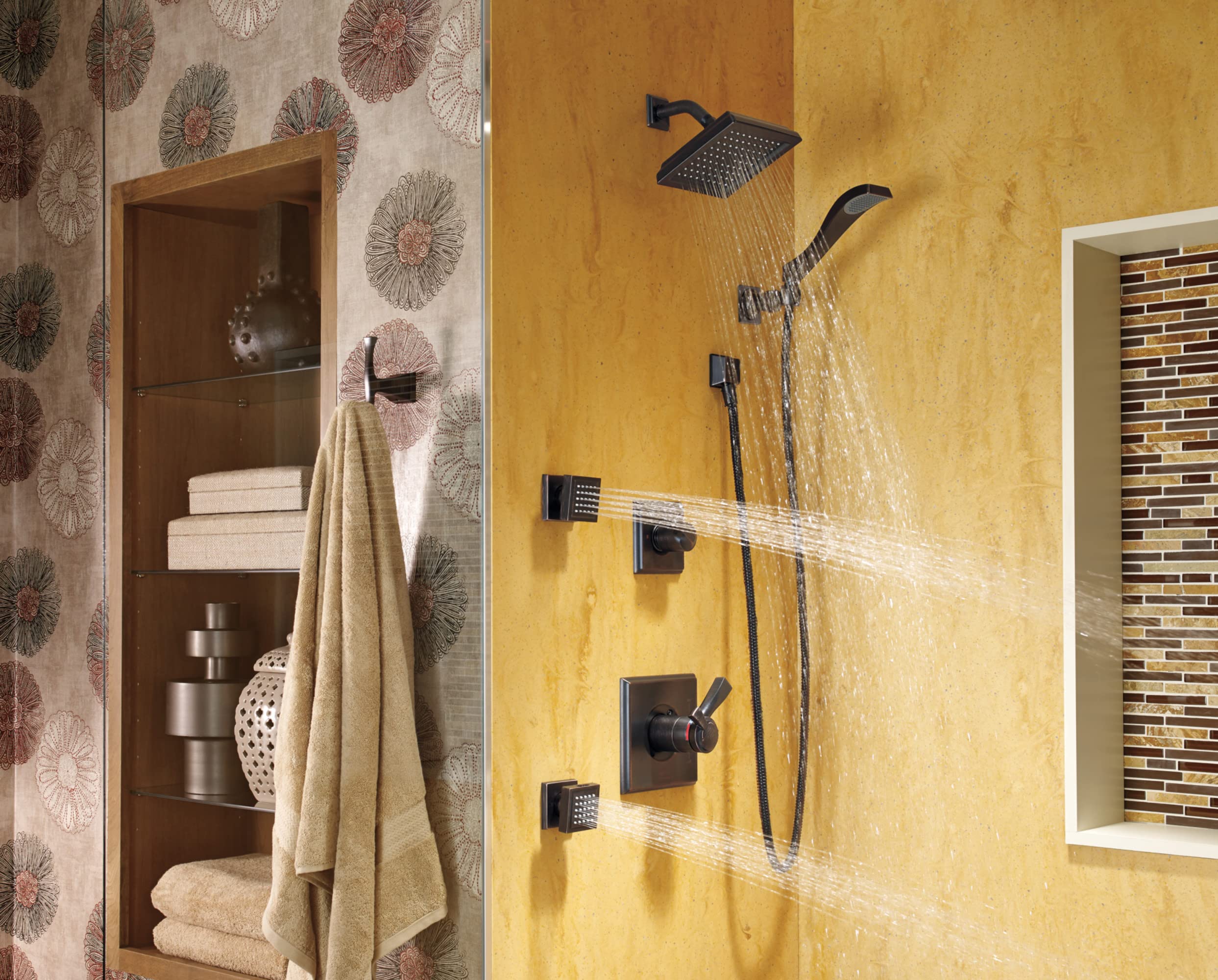 Delta Faucet Dryden 17 Series Dual-Function Shower Trim Kit with Single-Spray Touch-Clean Shower Head, Polished Nickel T17251-PN (Valve Not Included)