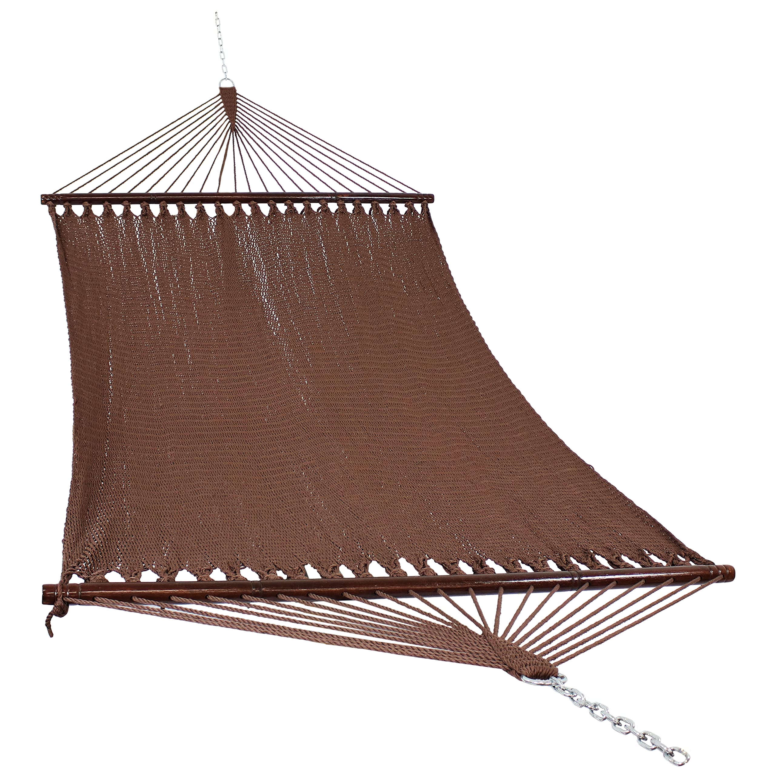 Soft-Spun Polyester Rope Double Hammock for Outside - 600-Pound Weight