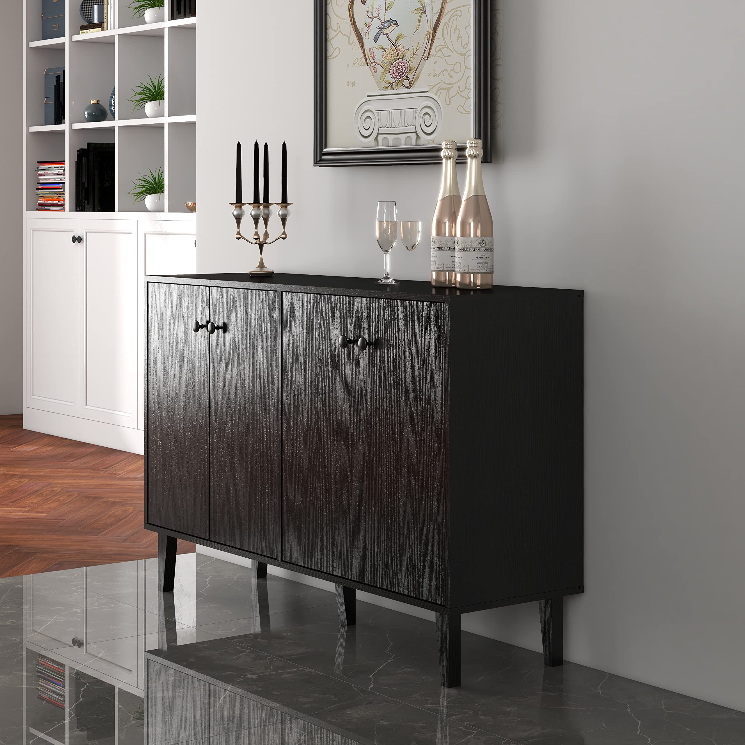 Sideboard Buffet Cabinet Kitchen Storage Cabinet Living Room 4 Doors Console