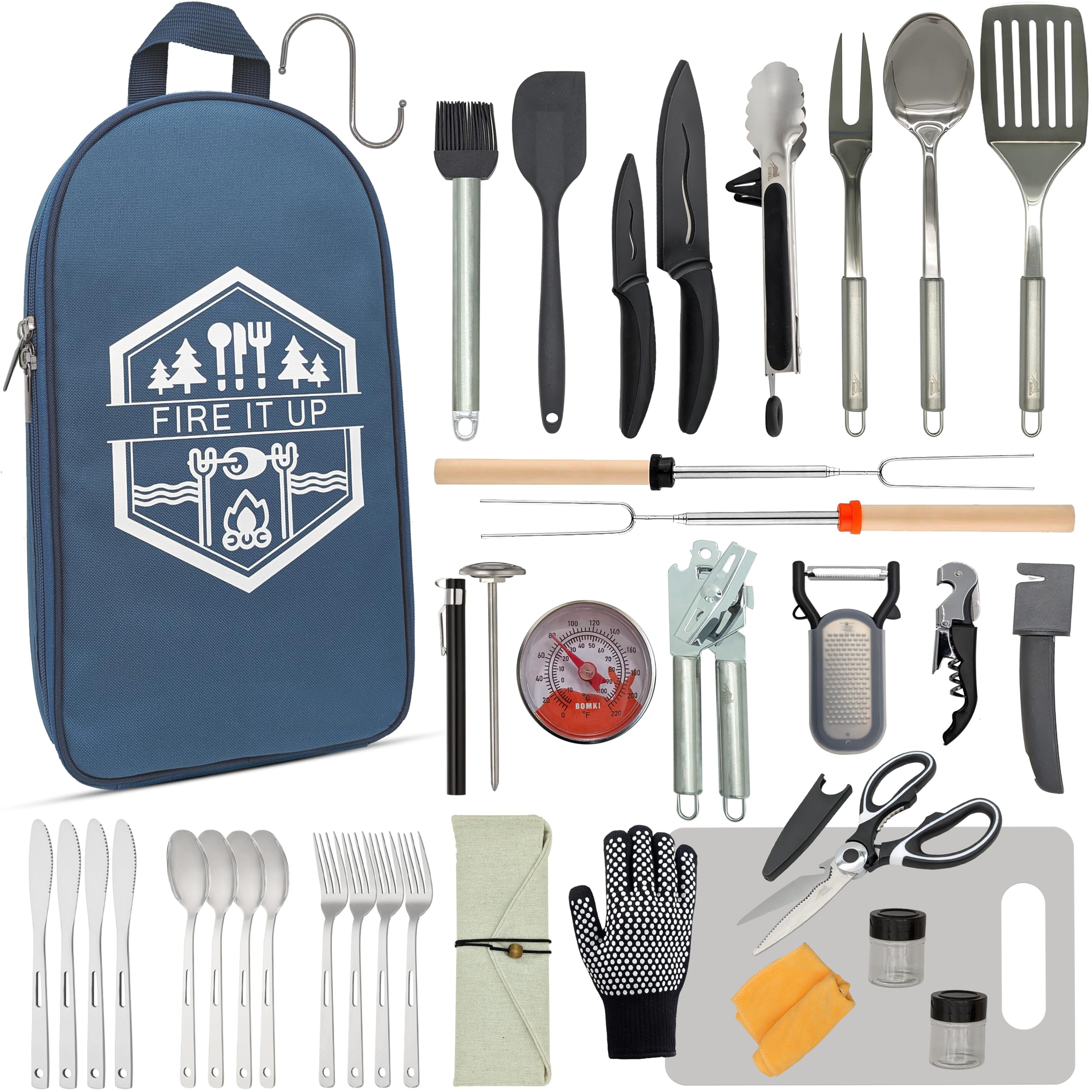 Camping Cooking Utensils Set for The Outdoors BBQ - Camping Utensil Set