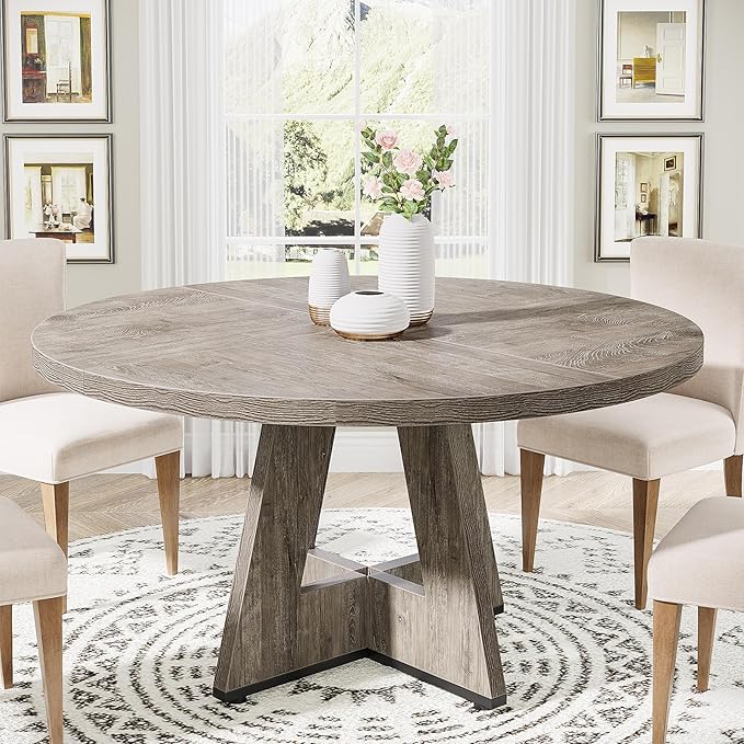 Round Dining Table Wood Kitchen Table for Dining Room