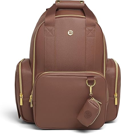 Hug Pack Diaper Backpack, Cognac Leather, O/S