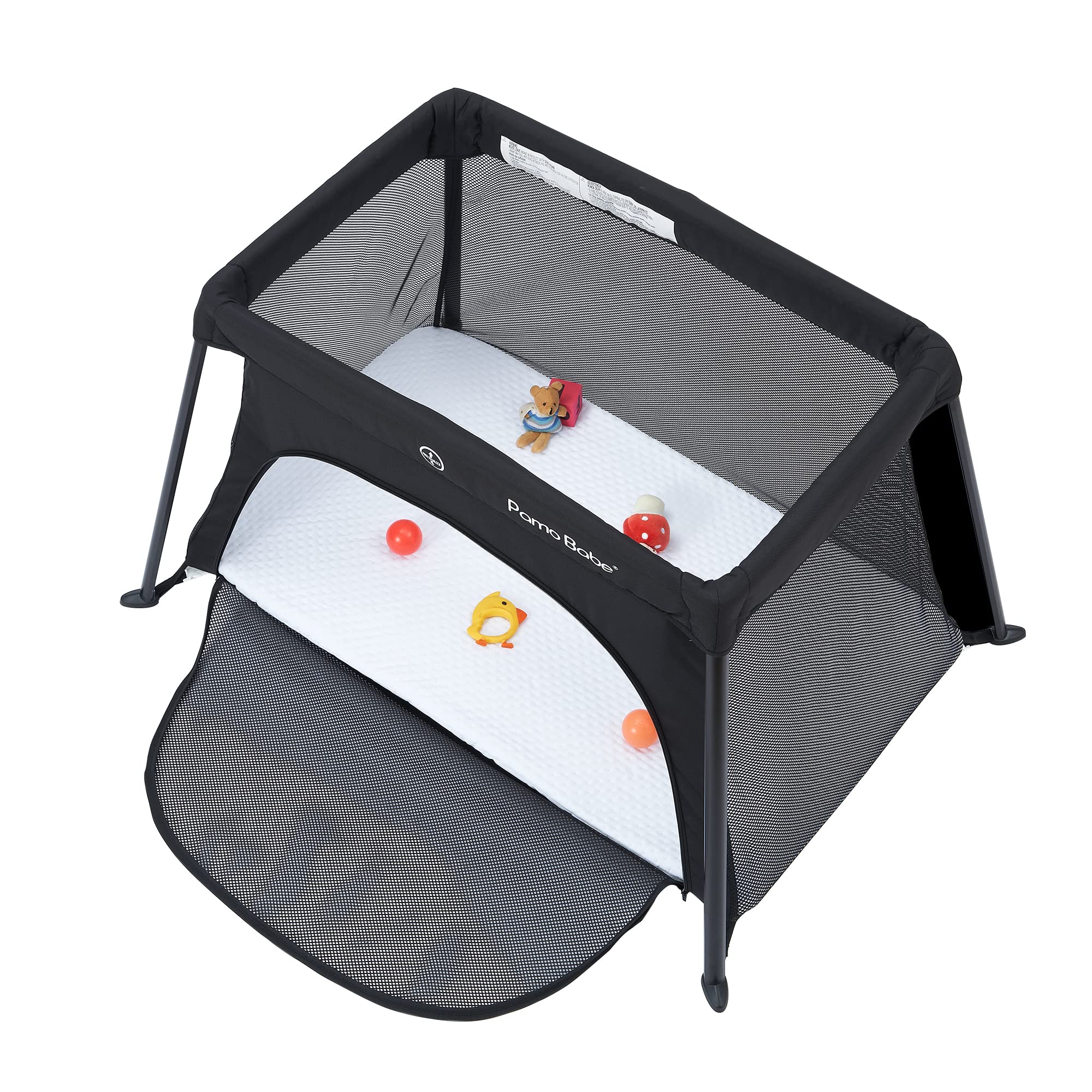 Travel Crib for Baby - Mini Lightweight Baby Playard with Zip Door, Easy to Carry