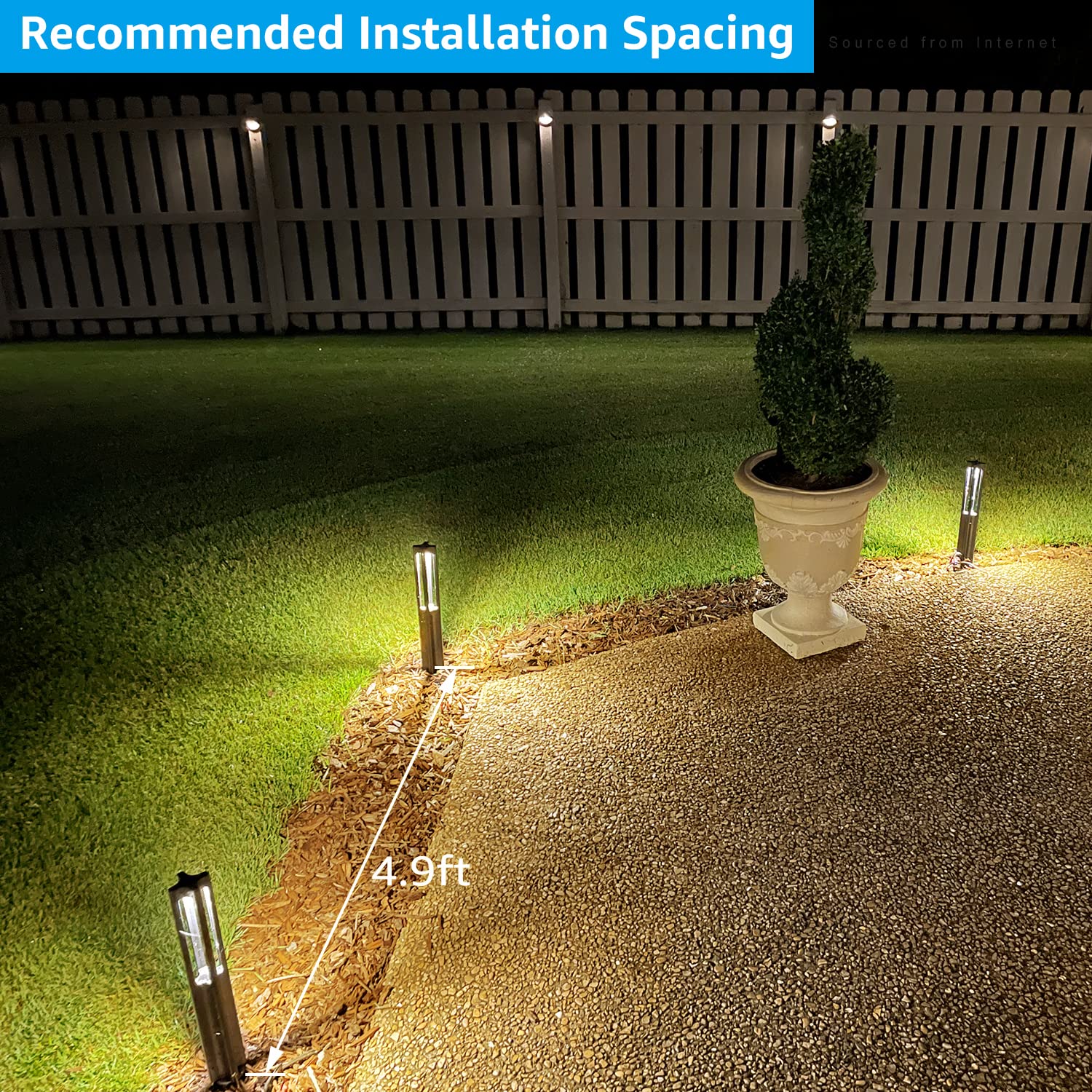 10-Pack Low Voltage Landscape Pathway Lights, LED Bollard Path Lights