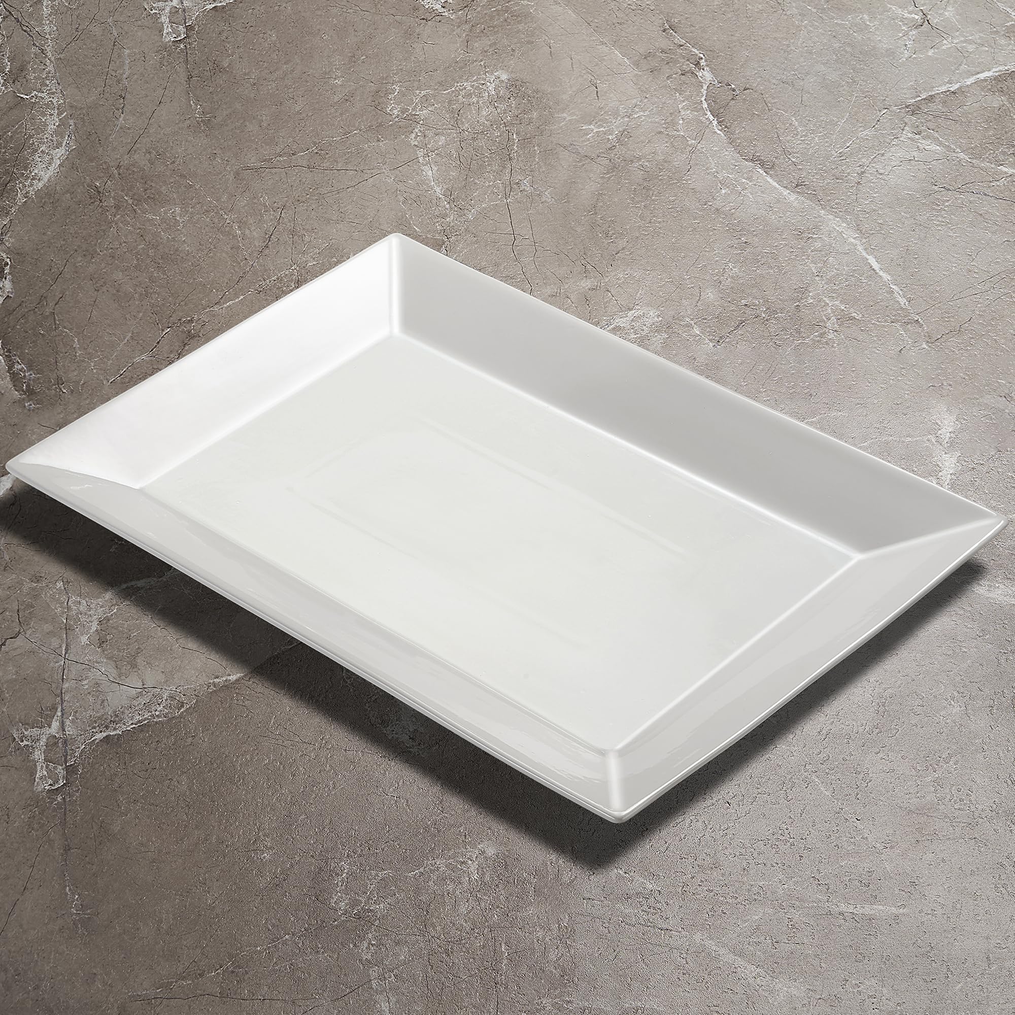 18" x 12" Large Serving Platters Set of 2, Porcelain Heavy-Duty Large Serving Trays