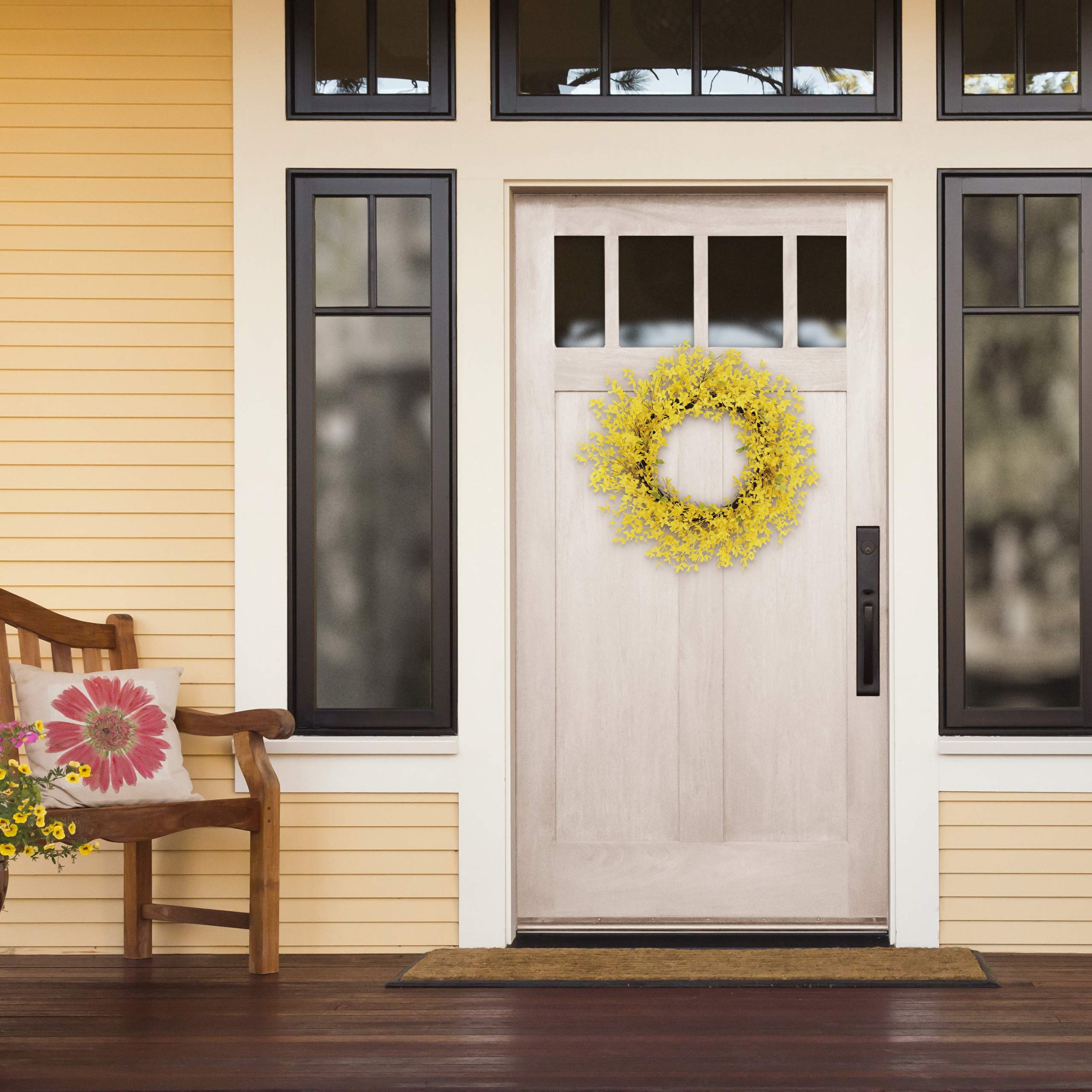 30" Artificial Winter Jasmine Floral Spring Door Wreath