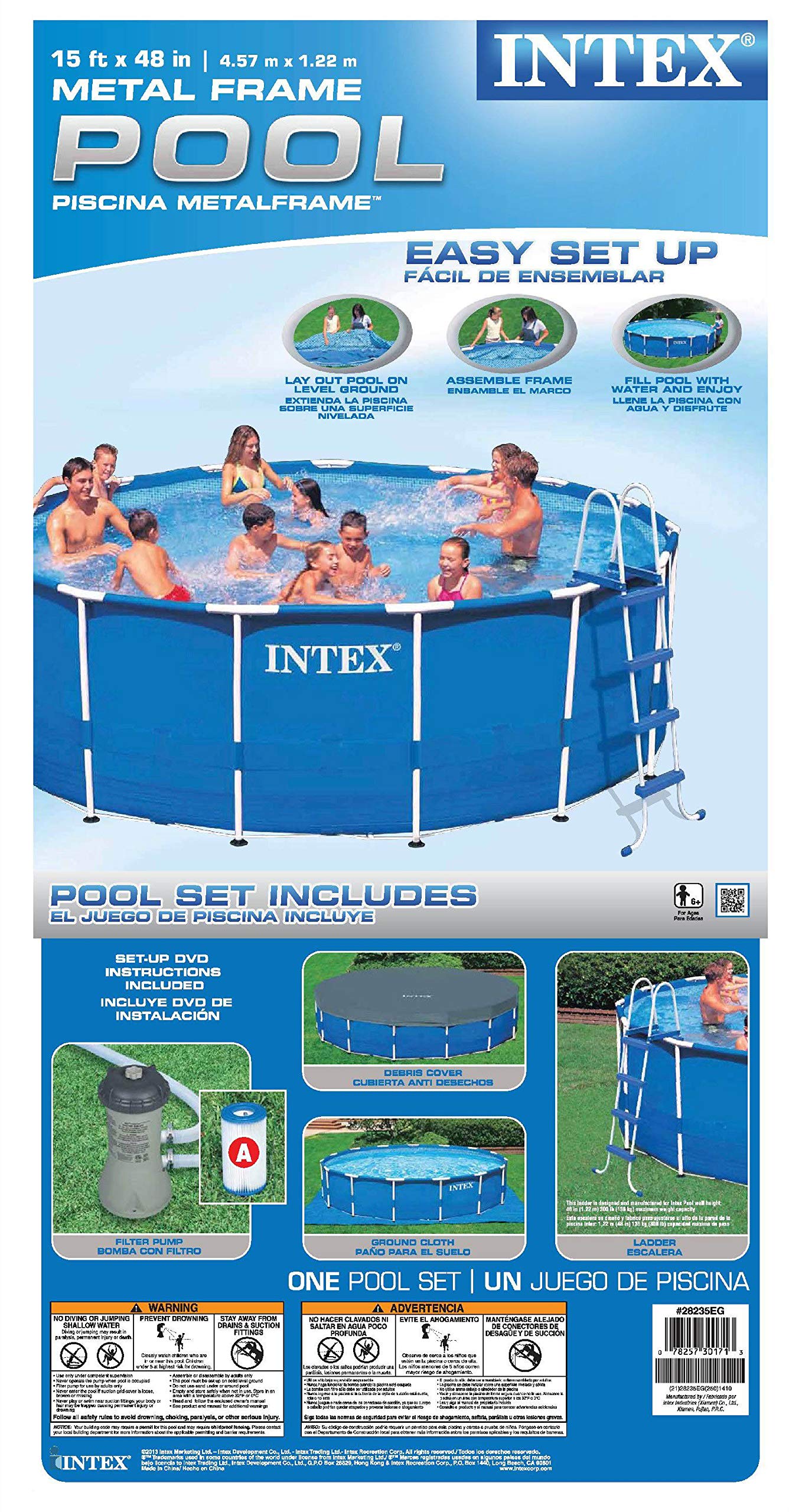 48in Metal Frame Pool Set