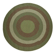 Mission Hill Indoor/Outdoor Braided Area Rug High Traffic Sage Green 8' Round Reversible