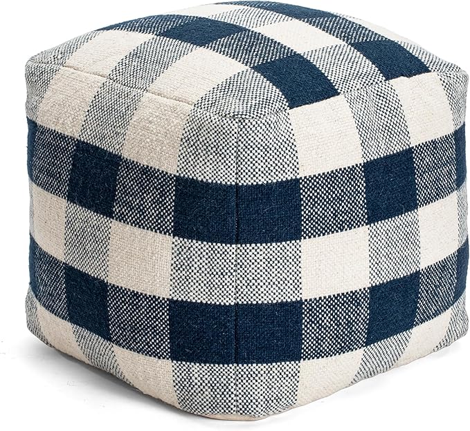 Mountain Square Pouf , 20" x 20" x 20", B&W Geometric