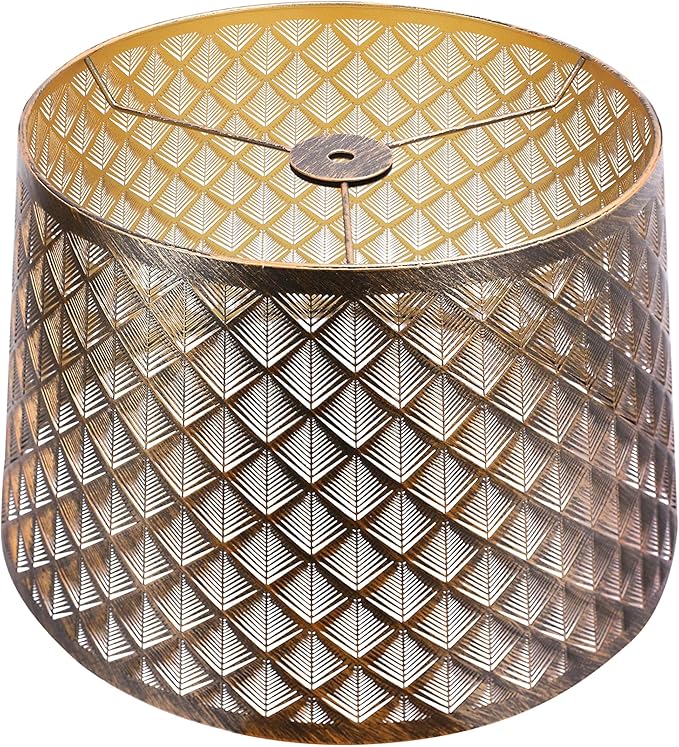 Lampshade, ALUCSET Drum Metal Lamp Shade for Table Lamp,10" Top x 12" Bottom x