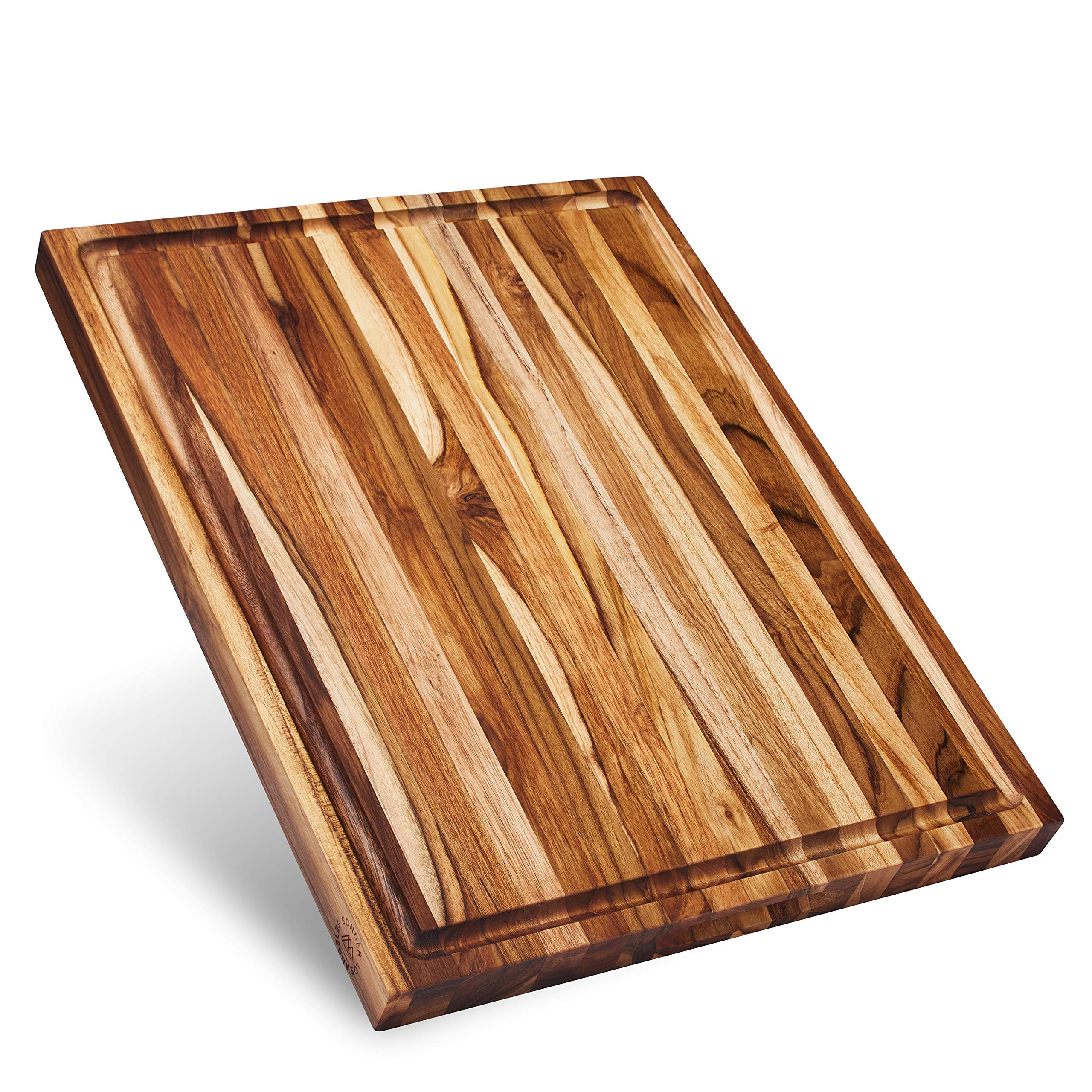Large Teak Wood Cutting Board for Kitchen with Juice Groove