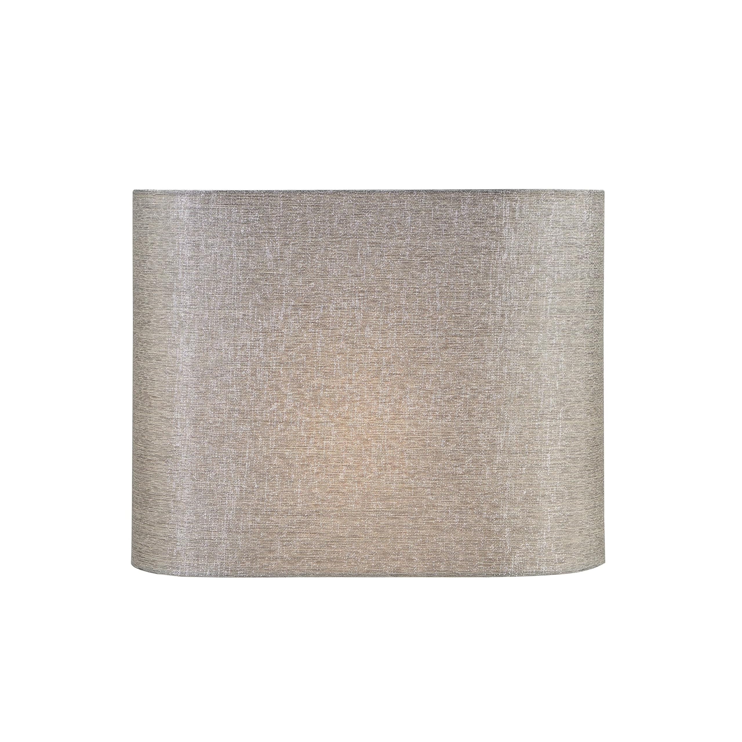37002 Contemporary Oval Hardback Shaped Spider Construction Lamp Shade in Sliver Grey