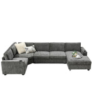 Modern U-Shaped Cloud Couch Set with Oversized Chaise Lounge