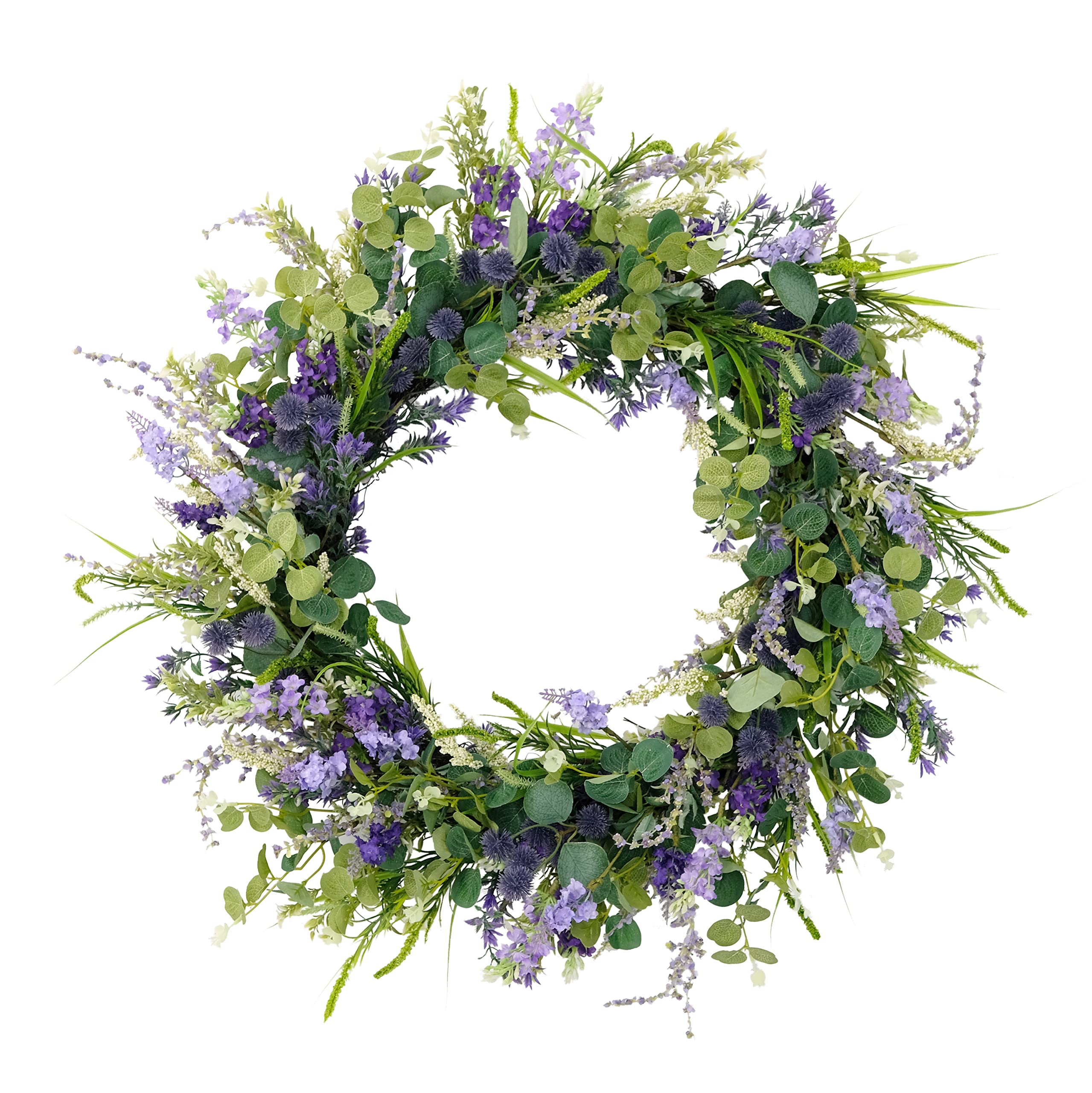 30" Artificial Eucalyptus Floral Spring Door Wreath, Multicolor (2605-W30)