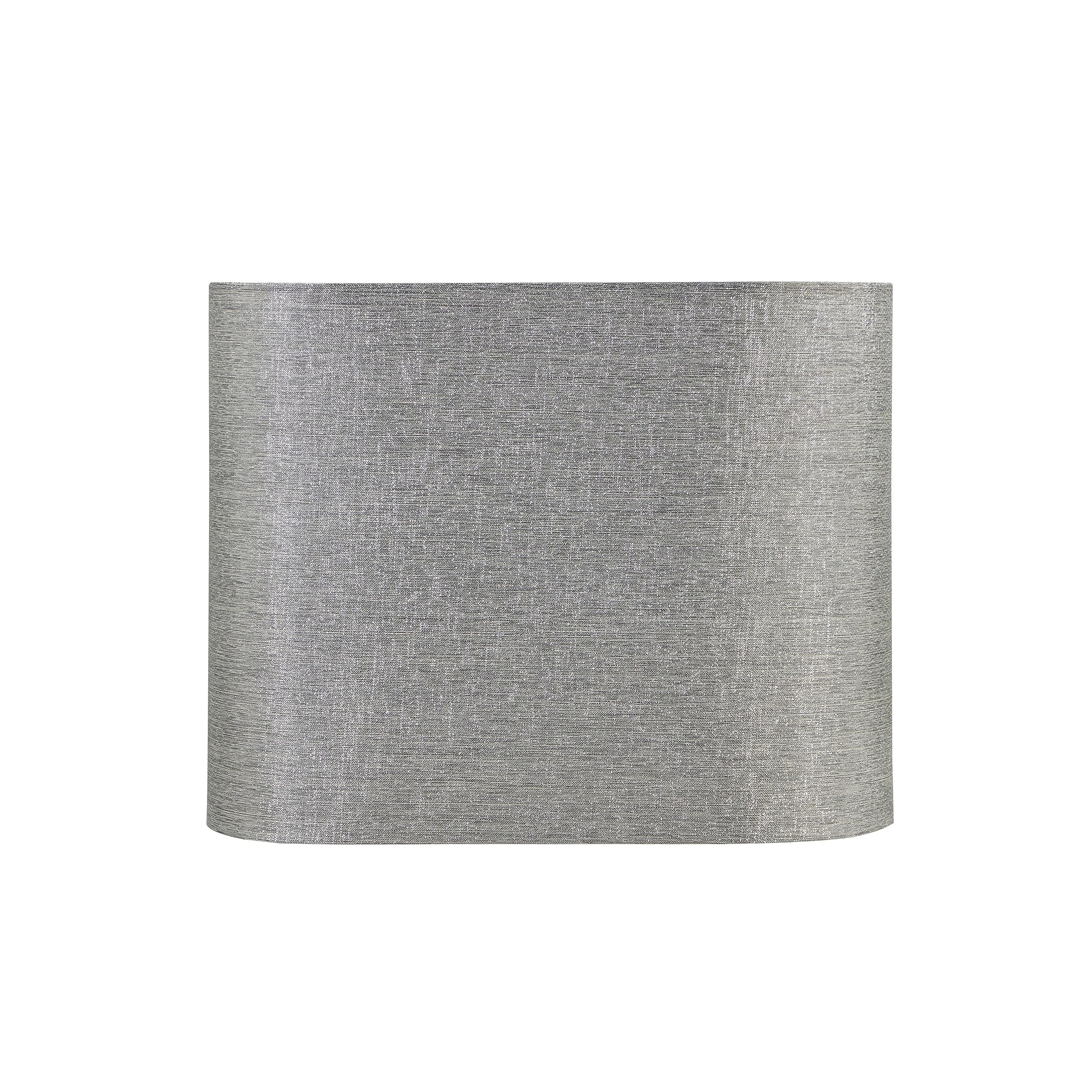 37002 Contemporary Oval Hardback Shaped Spider Construction Lamp Shade in Sliver Grey