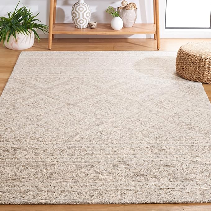 Micro-Loop Collection Area Rug - 6' x 9', Dark Grey & Ivory