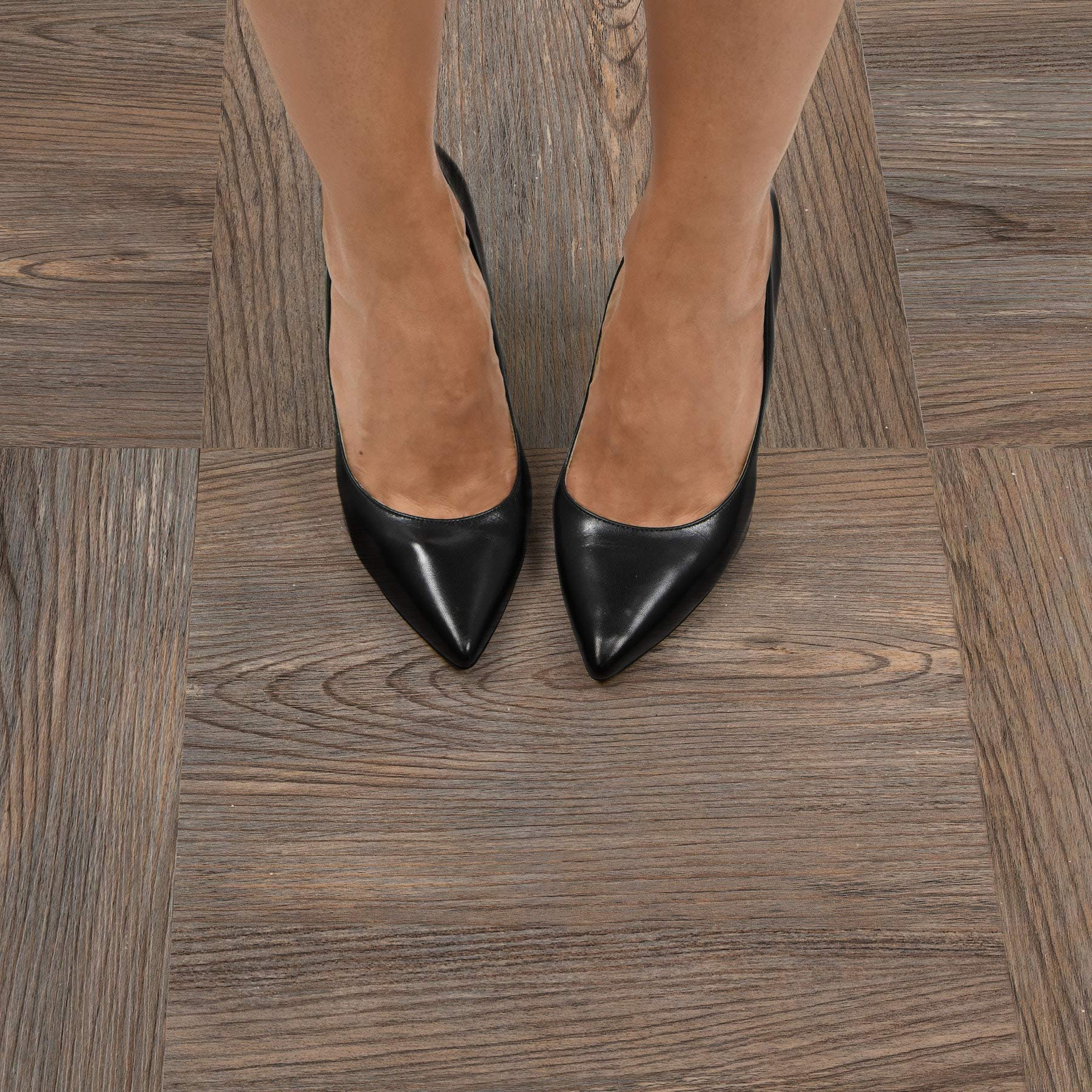 Knotting Hill Peel & Stick Floor Tiles, Brown