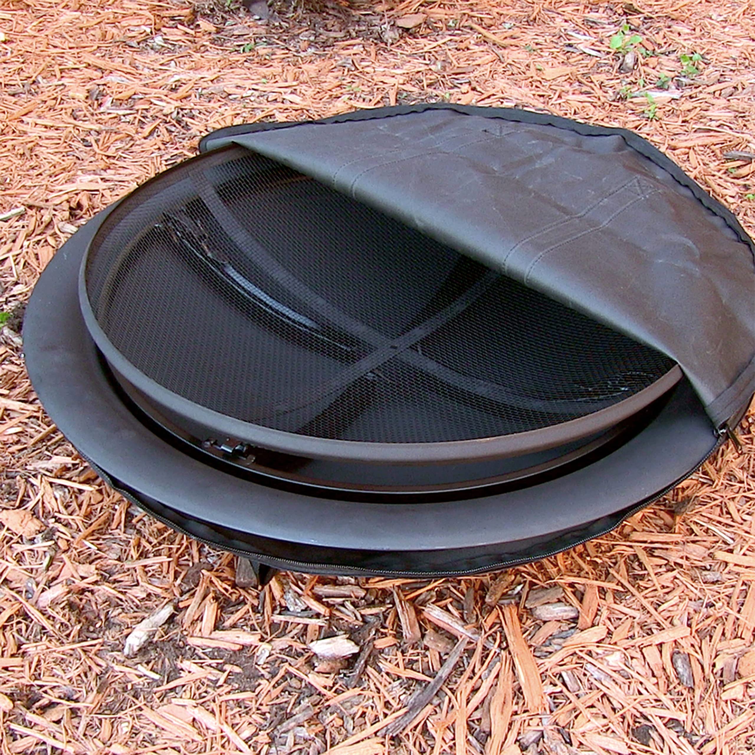 29-Inch Portable Fire Pit Bowl with Spark Screen, Fireplace Poker, Folding Stand
