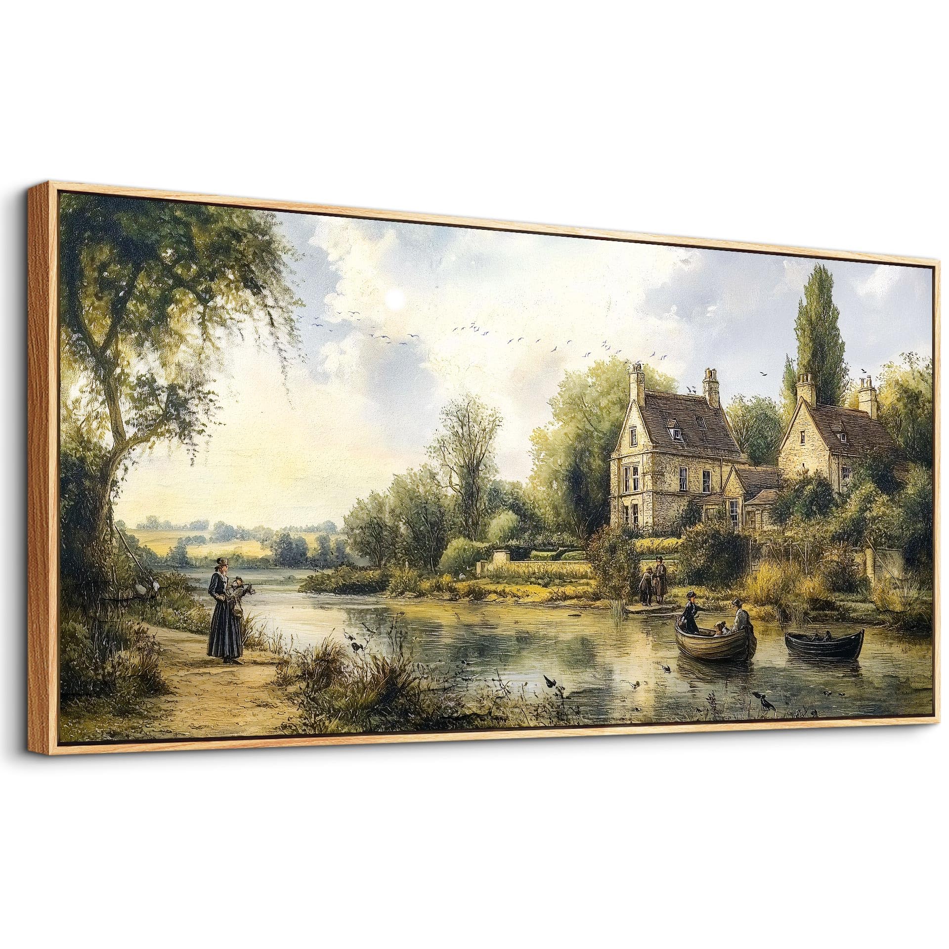 Wood Framed Wall Art For Living Room Large Canvas Wall Decor For Bedroom