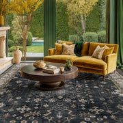 Black Farmhouse Washable 8x10 Area Rugs for Living Room, Bedroom, Dining Room