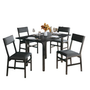 Dining Table Set for 4, Extendable Kitchen Table Cushion Chairs Set of 4