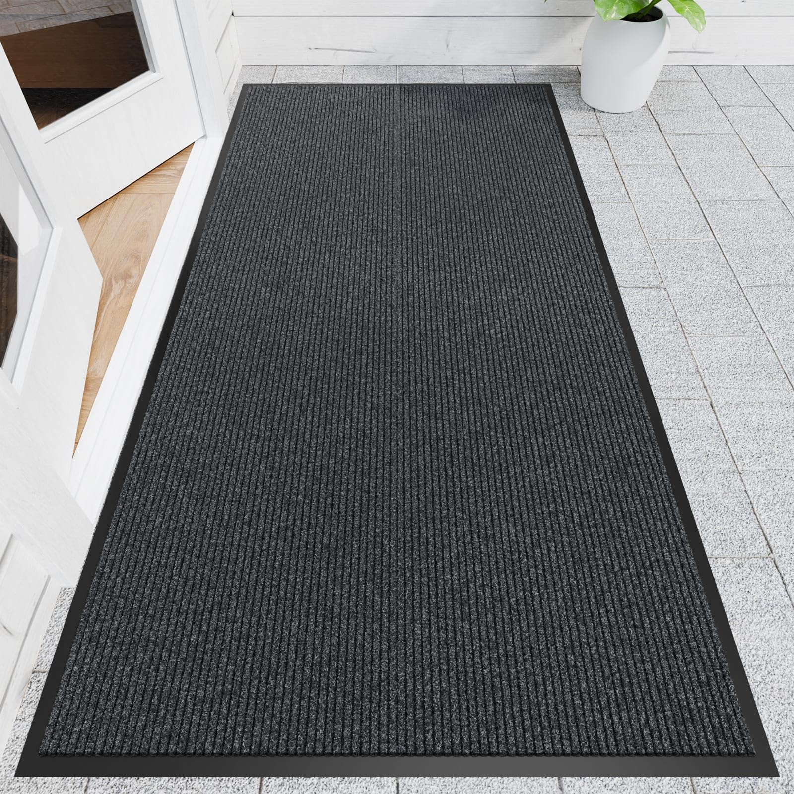 Front Door Mat, 4' x 8' Heavy Duty Indoor Outdoor Door Mat for Entryway