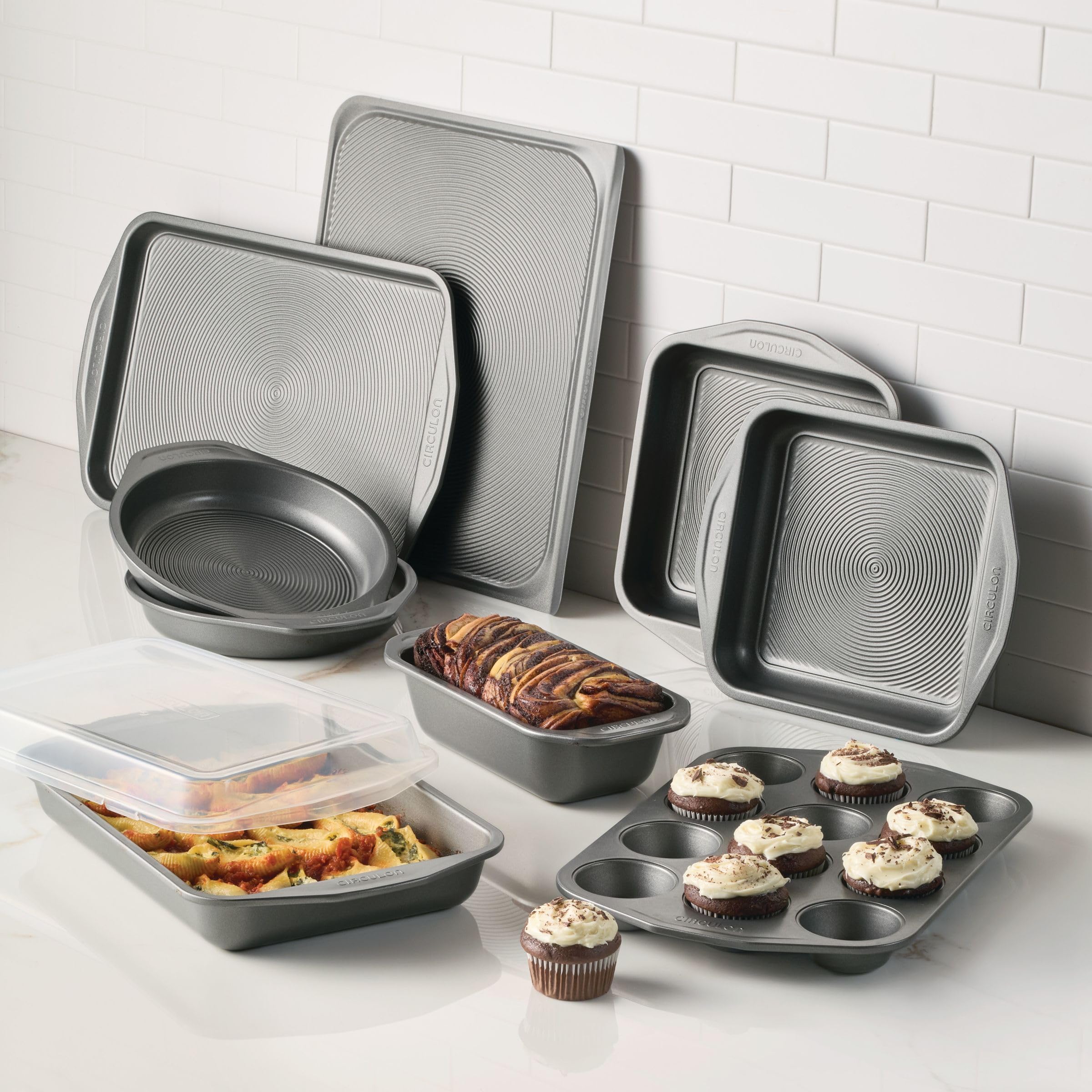 Nonstick Bakeware Set with Nonstick Bread Pan, Cookie Sheet