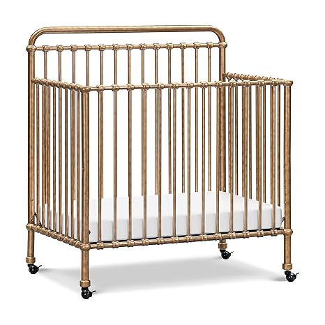 Winston 4-in-1 Convertible Metal Crib in Vintage Gold, Greenguard Gold Certified