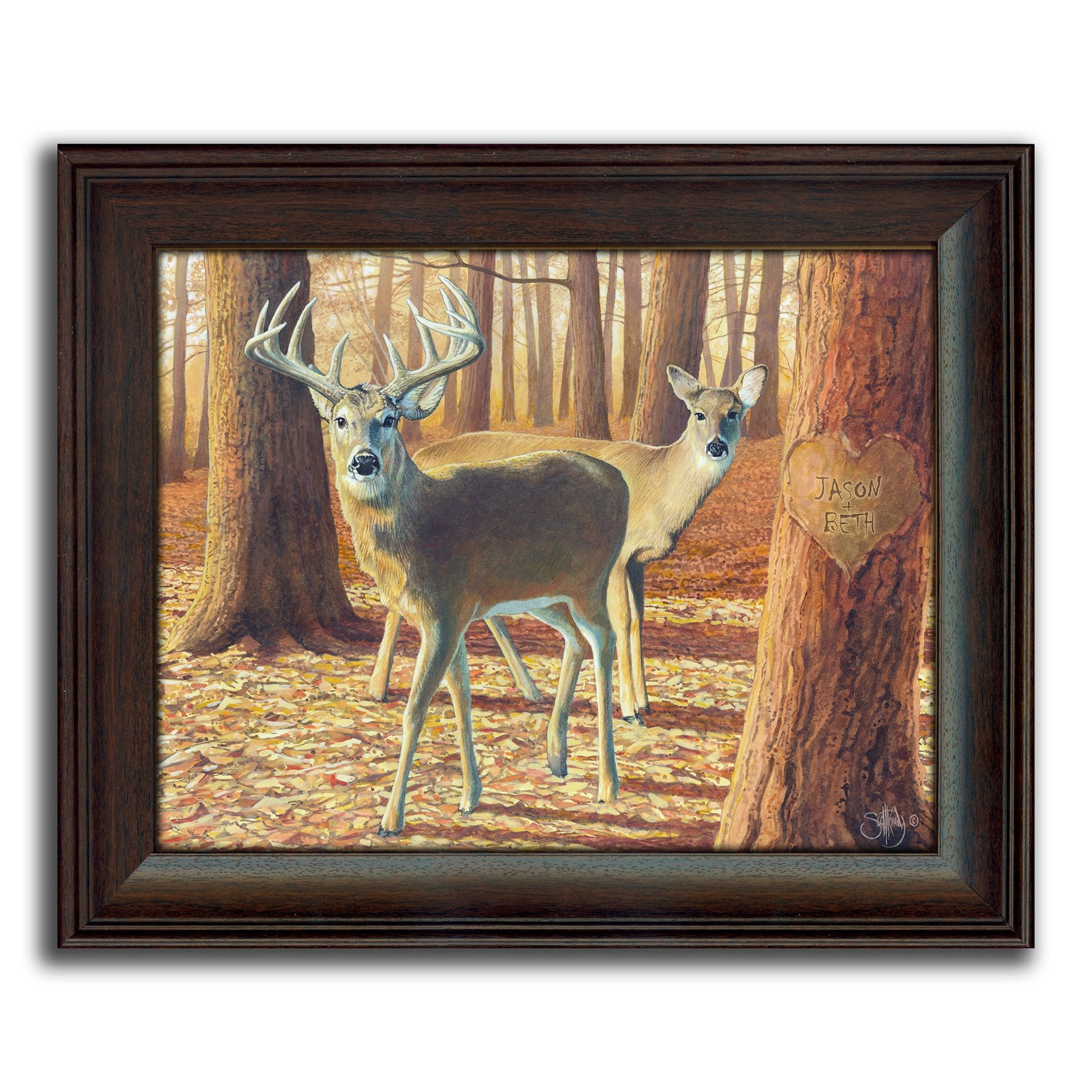 Personalized Romantic Wildlife Themed Art | Customized with Your Names |Unique Wedding