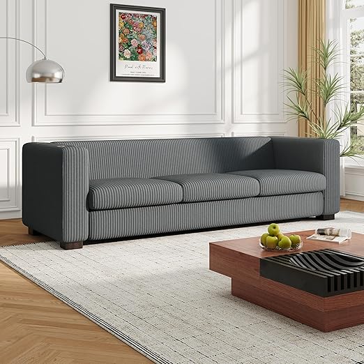 Vevia 80" Wide Upholstered Sofa, Reading Couch, Spacious Seating Armchair
