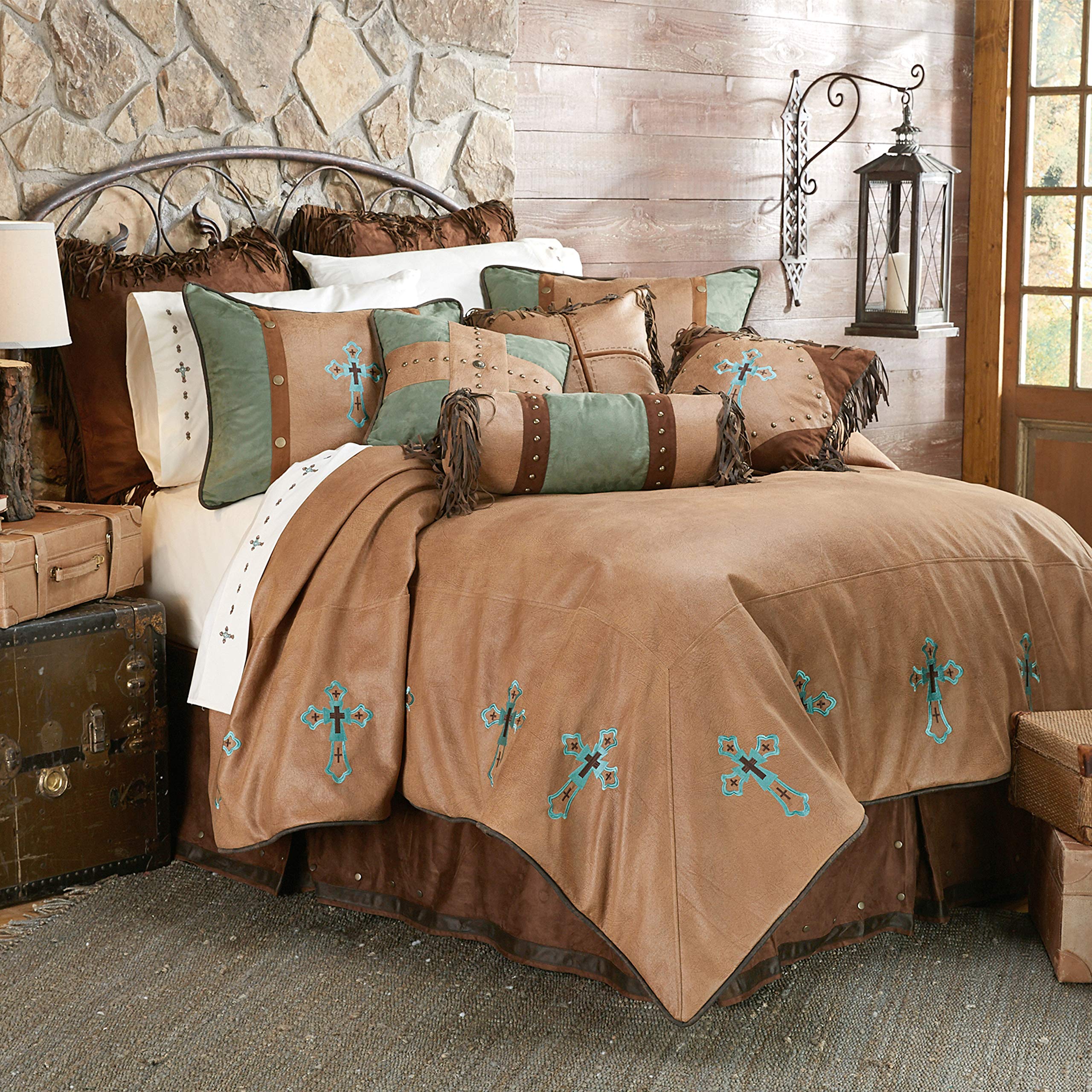 by HiEnd Accents Las Cruces II Western Bedding 5 Piece Super King Comforter Set