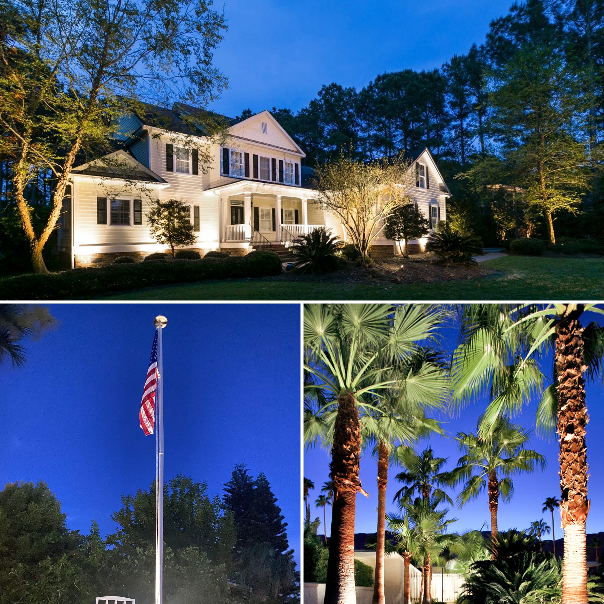 LED 40W Spot Lights Outdoor 5000K Daylight White Plug in Flag Pole Light 120V Ultra Bright