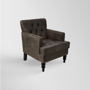Knight Home GDFStudio Medford Brown Tufted Club Chair, Fabric Accent Chair