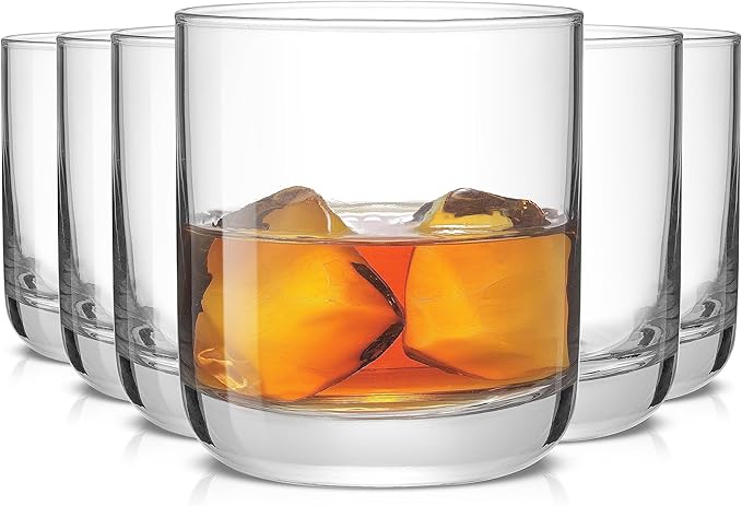 13oz Highball Glasses, 6pc Tall Glass Sets. Lead-Free Crystal Drinking Glasses