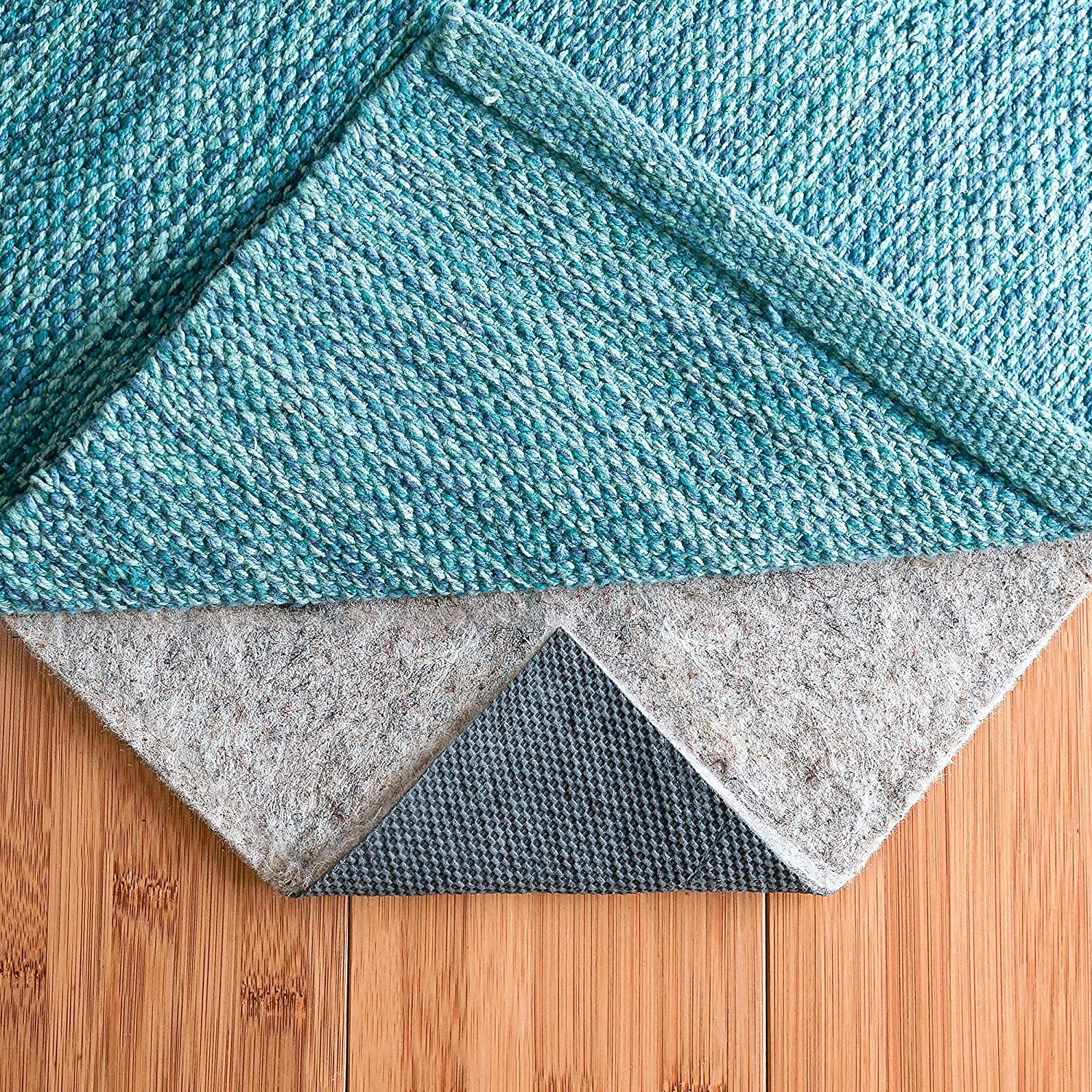 Dual Surface - 8'x10' - 1/4" Thick - Felt + Rubber - Non-Slip Backing Rug Pad