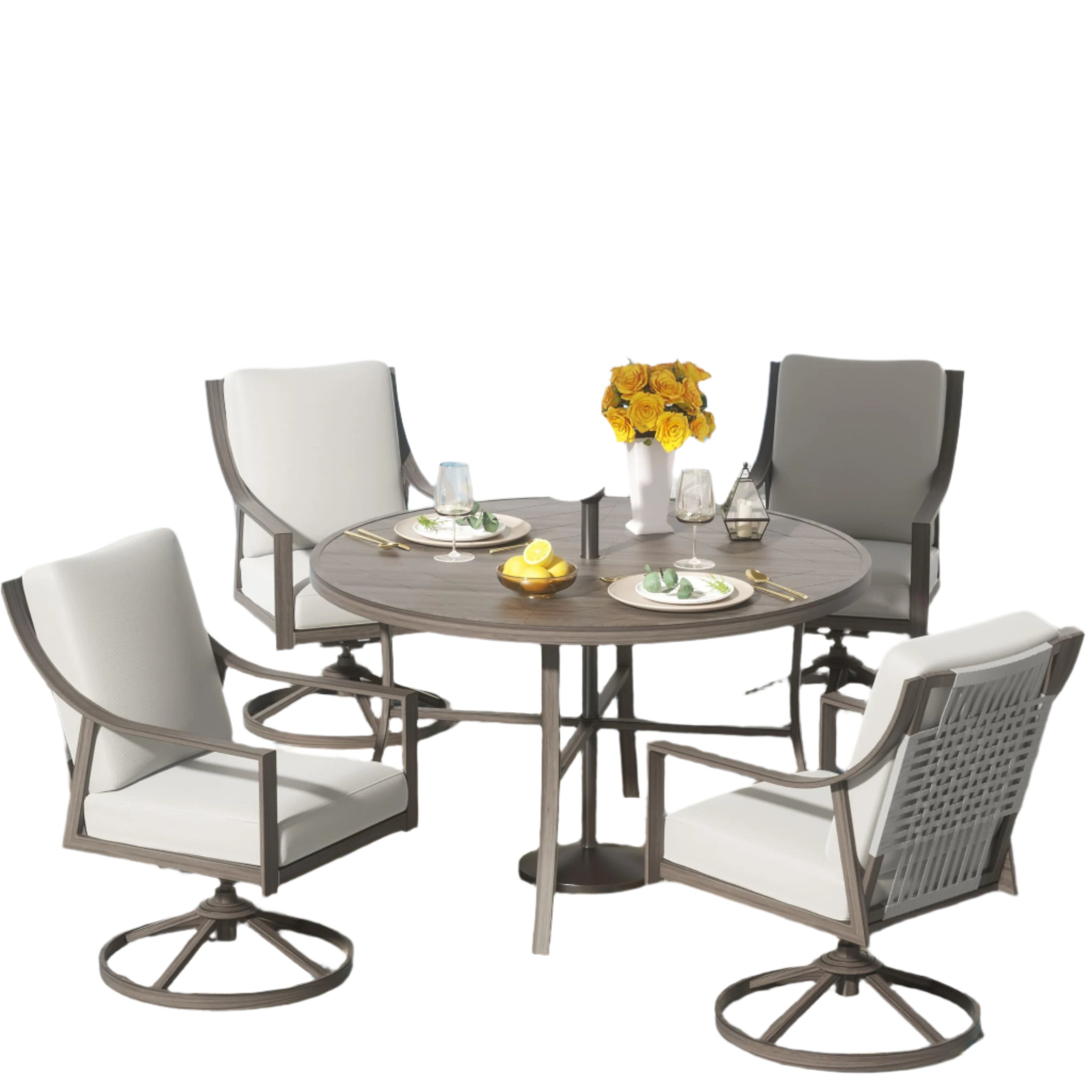 38’’ Round Dining Table with 1.65’’ Umbrella Hole