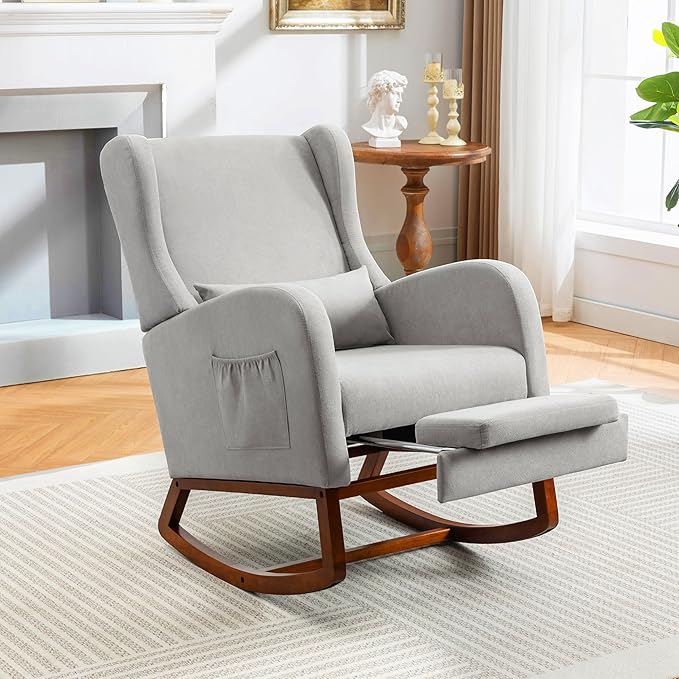 Rocking Chair Nursery Glider Chair with Foot Rest