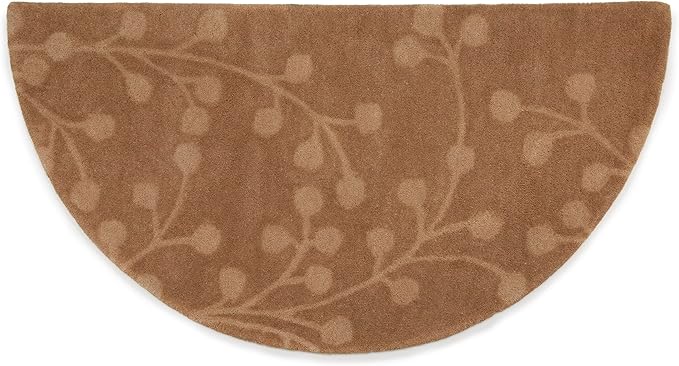 Beige Hand Tufted 100% Wool Hearth Rug - Protects Floor from Heat