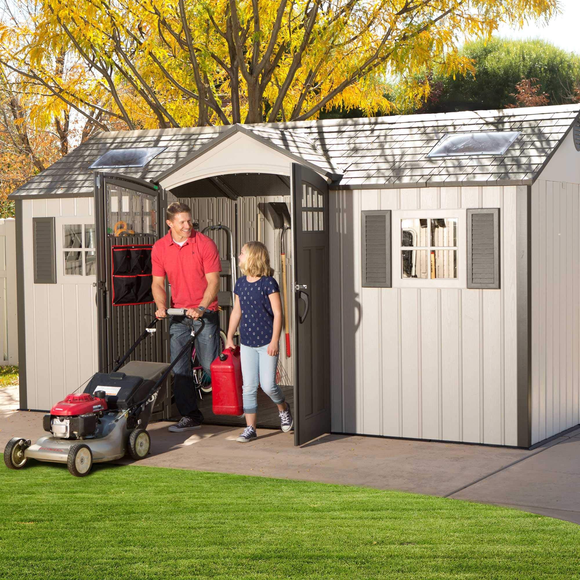 60138 Outdoor Storage Shed, Desert Sand, 15 x 8 Feet