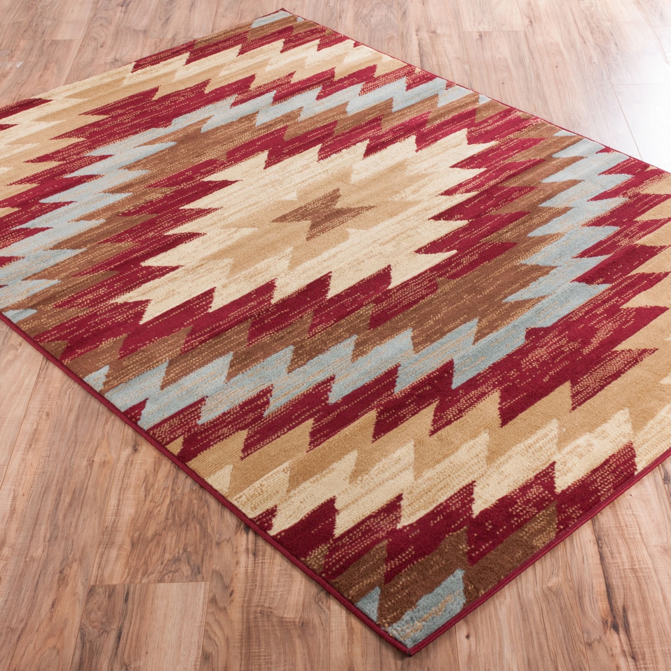 Miami Alamo Southwestern Red Southwest Area Rug 5' X 7'