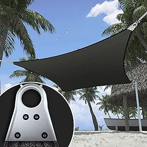 Heavy Duty 12' x 16' Beige Sun Shade Rectangle Shade Sail