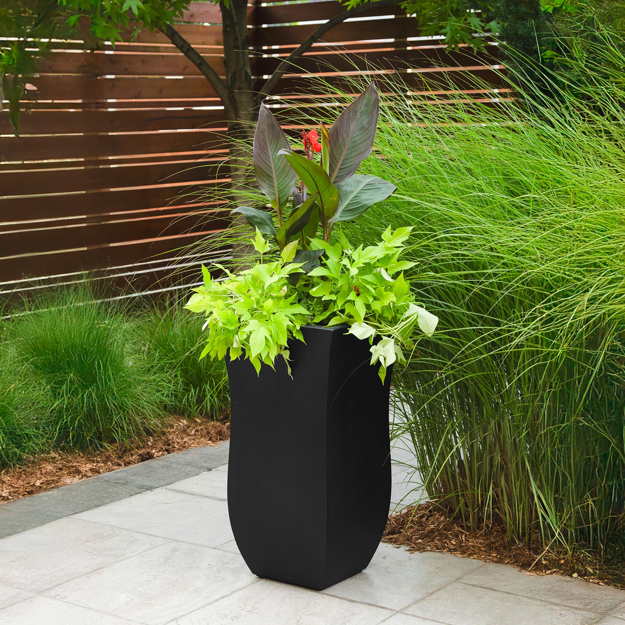 Valencia 30-Inch Tall Planter – Weather-Resistant Planter for Flowers