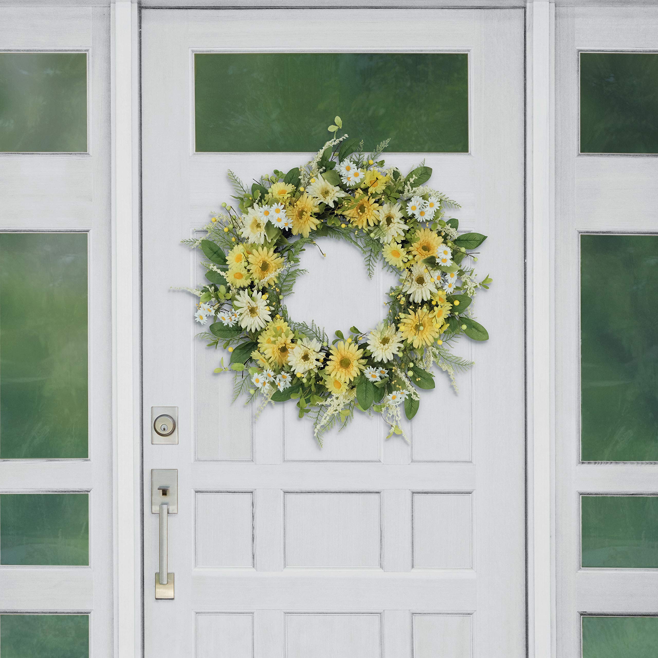 30" Artificial Chrysanthemum and Daisy Floral Spring Door Wreath