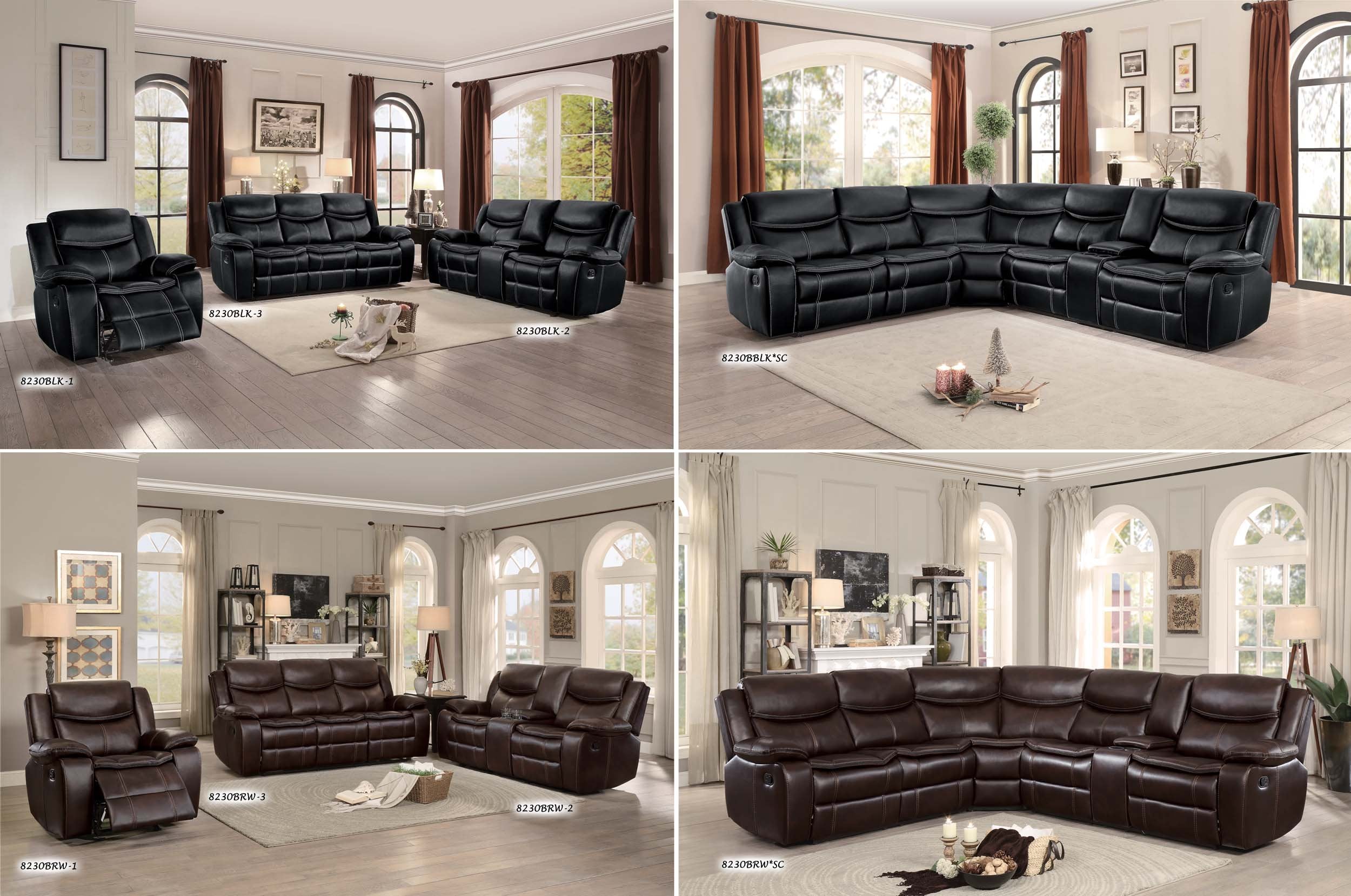 Bastrop Reclining Sectional Sofa (Manual), Black