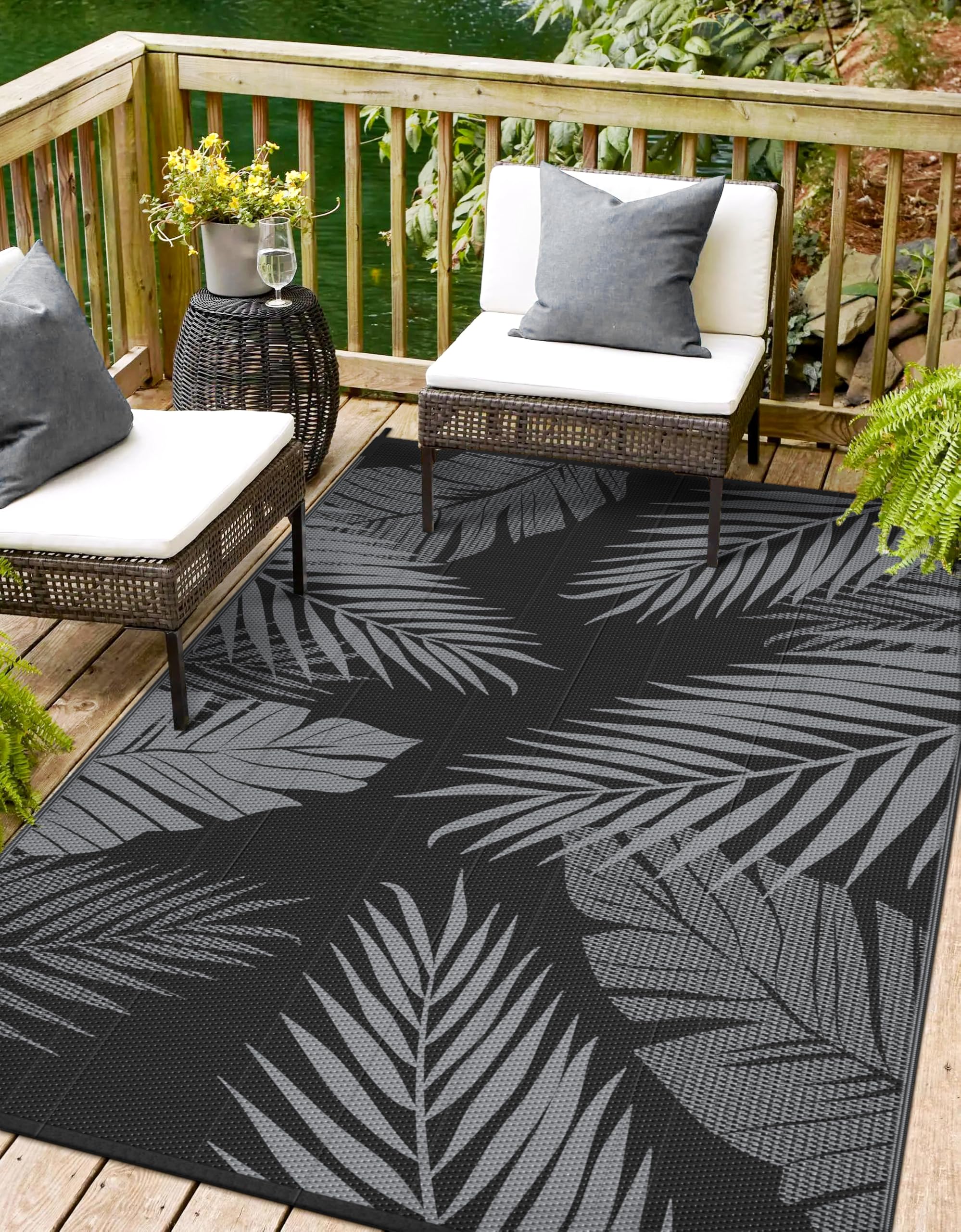 Outdoor Rug 9' x 12' for Patio Waterproof Clearance