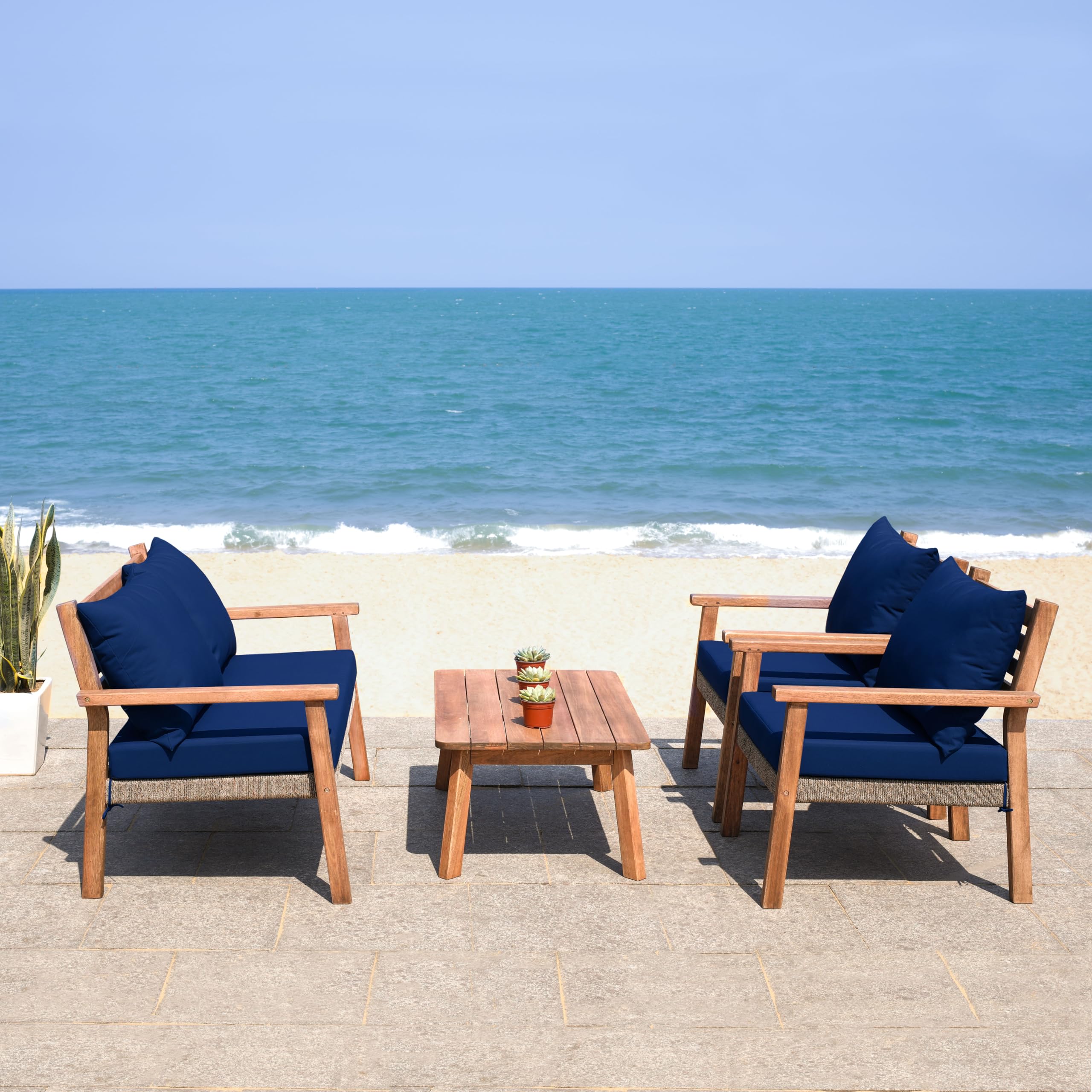 Collection Reid Grey Wash 4-Piece Outdoor Patio Set